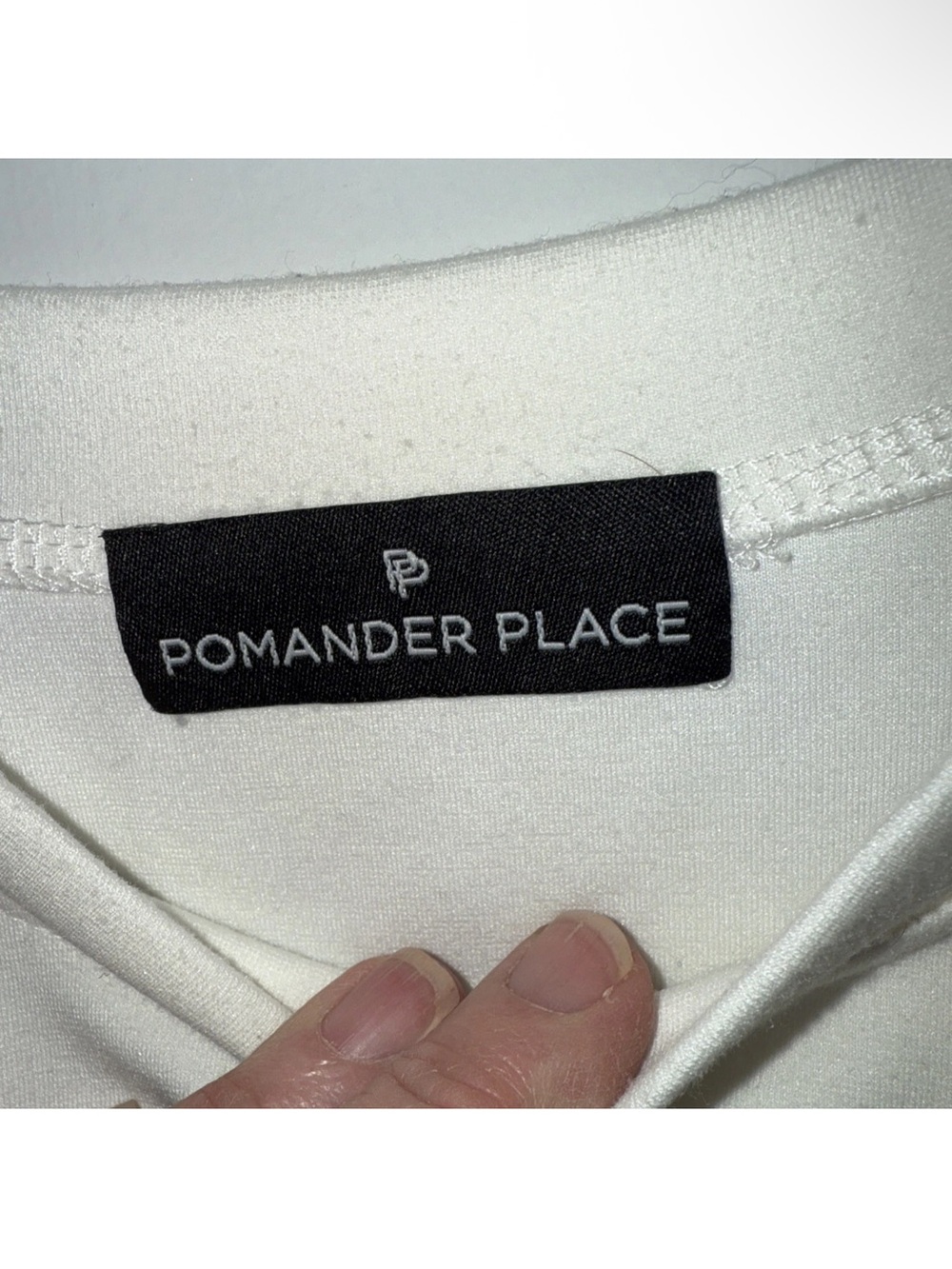 Pomander Place Swing Top One Size White Blue Stripe 3/4 Dolman Sleeve - Picture 2 of 7